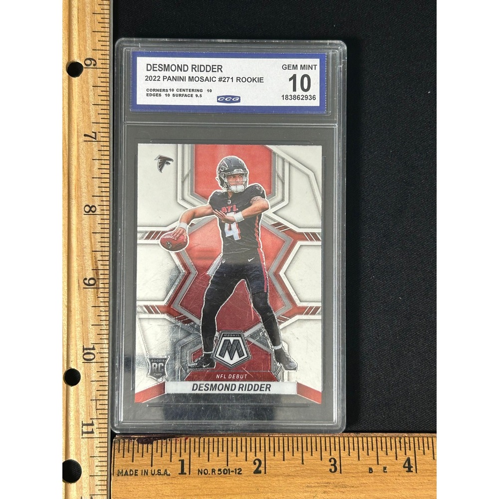 Desmond Ridder 2022 Panini‎ Mosaic Rookie Card Gem Mint 10 Graded CCG NFL